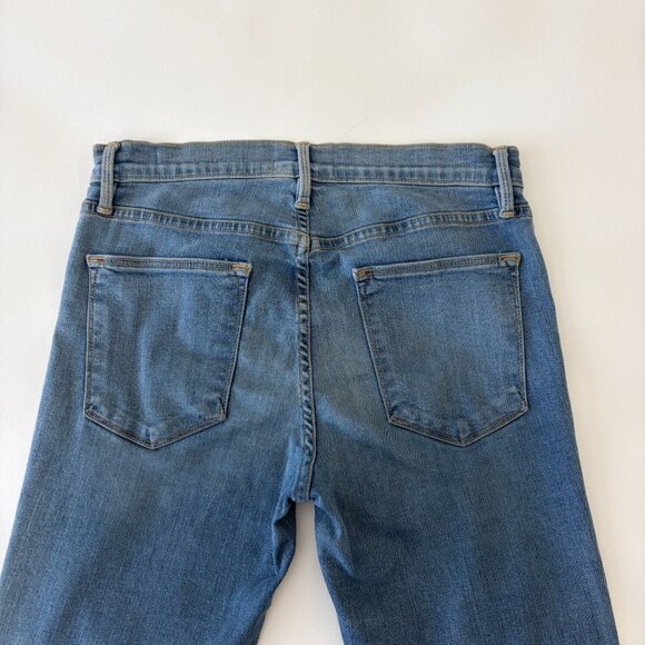 Frame Jeans Womens 27 Blue Le High Skinny Mid-Rise Fray Step Hem Stretch Denim - Picture 9 of 12